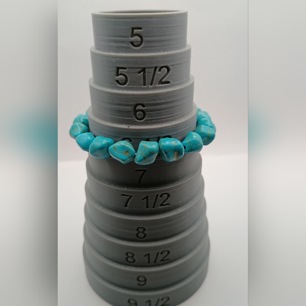 Mens Turquoise Natural Nugget Stone Beaded Bracelet Size 6.5 - Picture 2 of 2